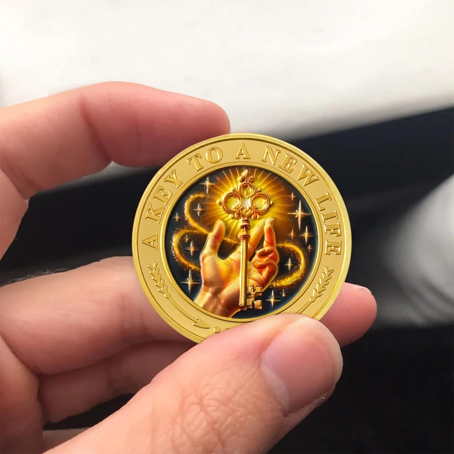 The Key to A New Chapter AA Sobriety Coin mysite