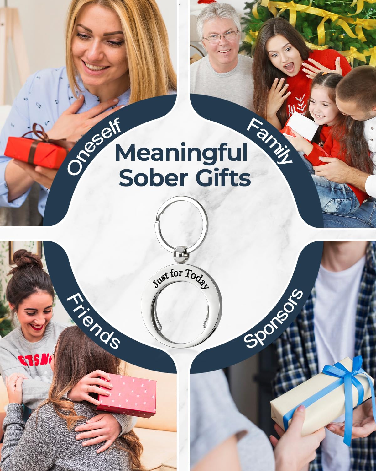 Just for Today Stainless Steels Coin Holder Keychain mysite