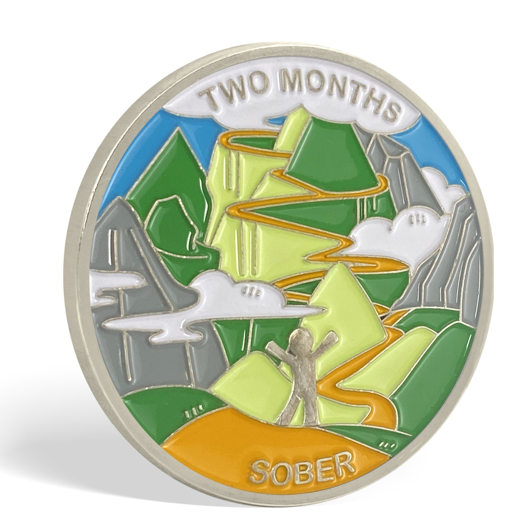 1 Month 1 Year Mountains and Highways Commemorative Gift Sobriety Coin mysite