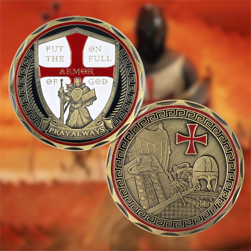 Knights Templar Armor Of God Challenge Coin Gifts for Christian🎁 mysite