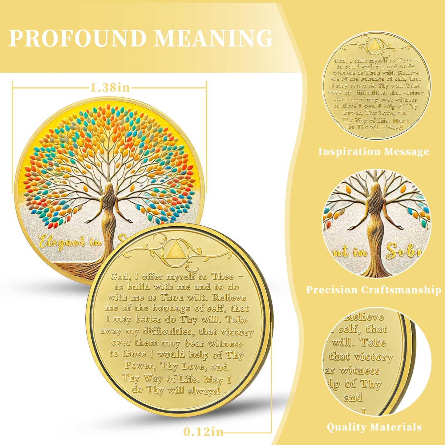 Woman Tree Affirmation Sobriety Coin mysite