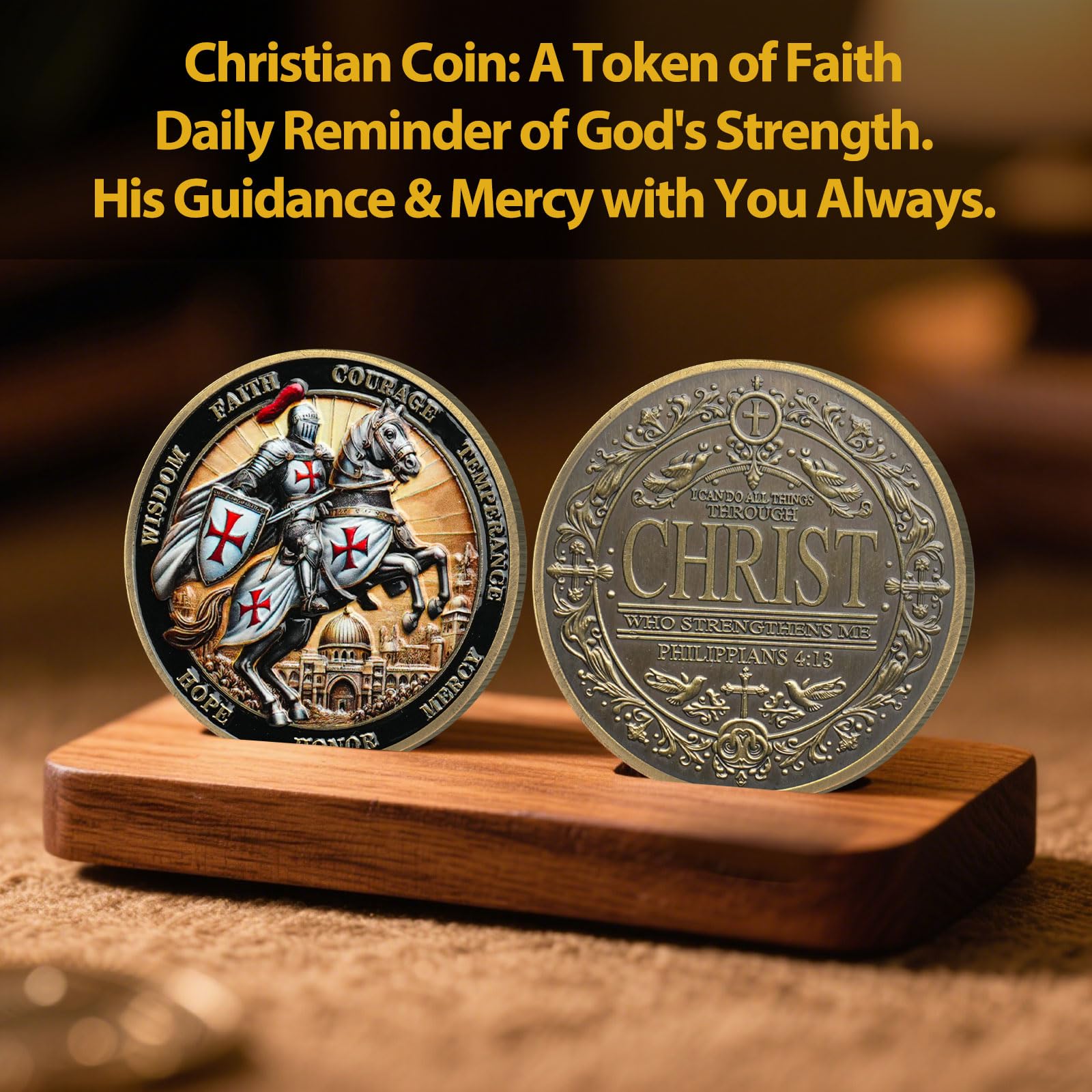 Philippians 4:13 Scripture Knights Templar Christian Challenge Coin mysite
