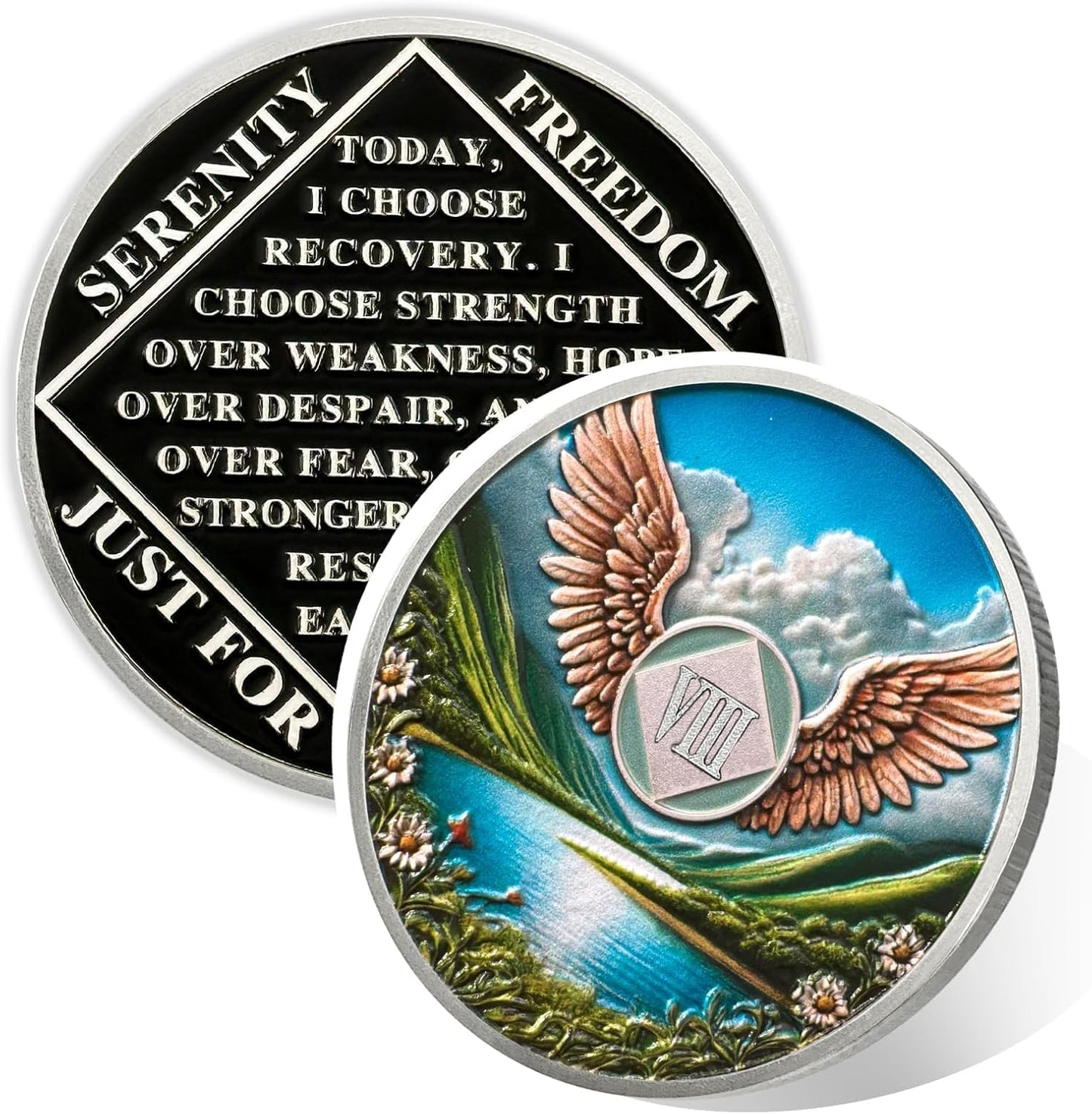 Personalized Wings of Freedom Sobriety Coin mysite