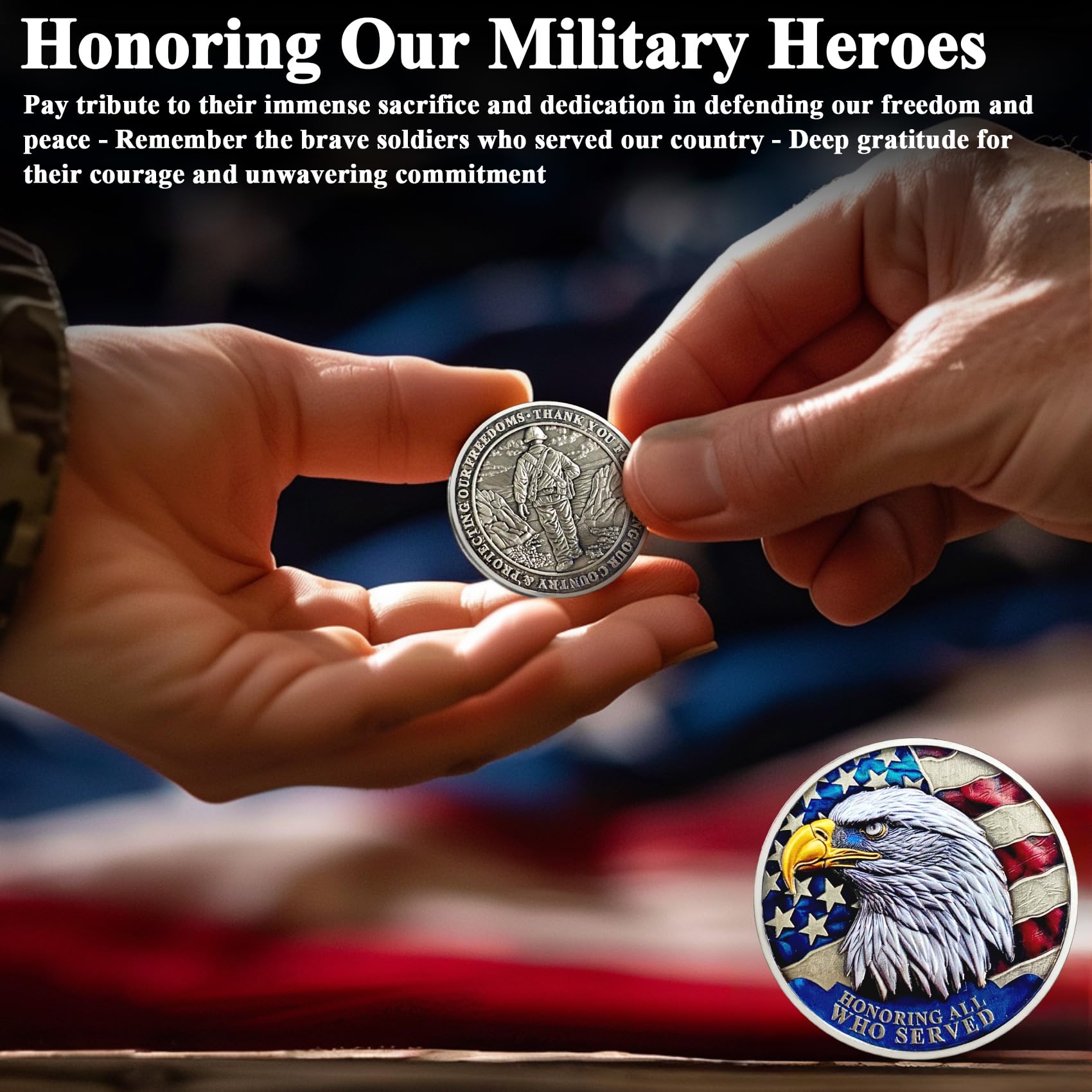 1 Pcs Veteran Challenge Coin Thank You for Your Service Military Challenge Coins mysite