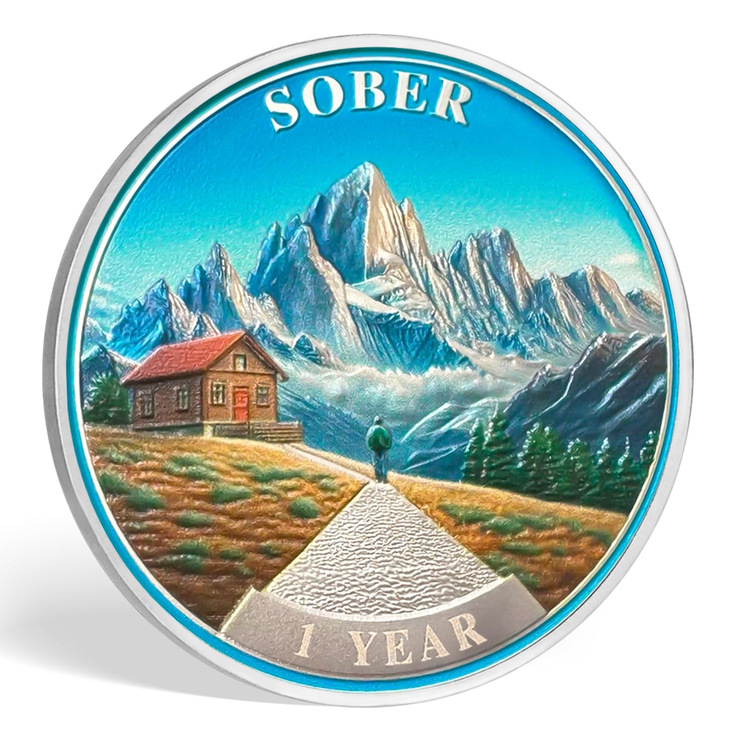 Personalized Mountain Cabin Sobriety Coin mysite