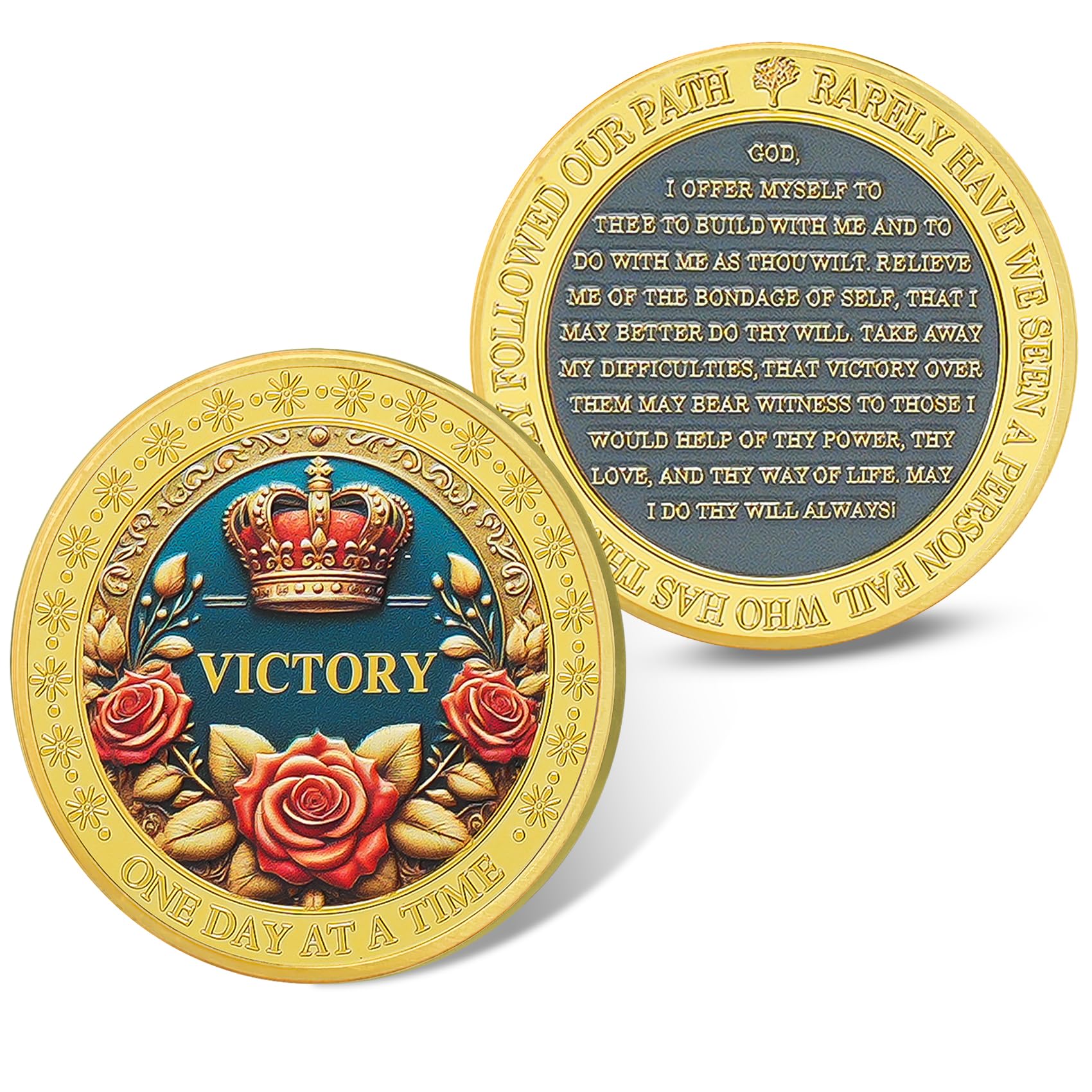 One Day at a Time Affirmation Sobriety Coin mysite