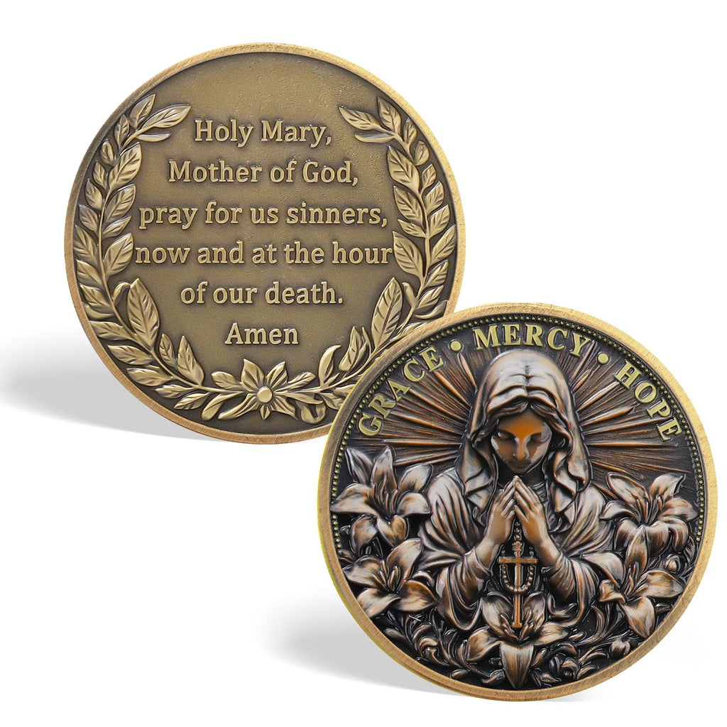 Inspirational Holy Mary Christian Challenge Coin mysite