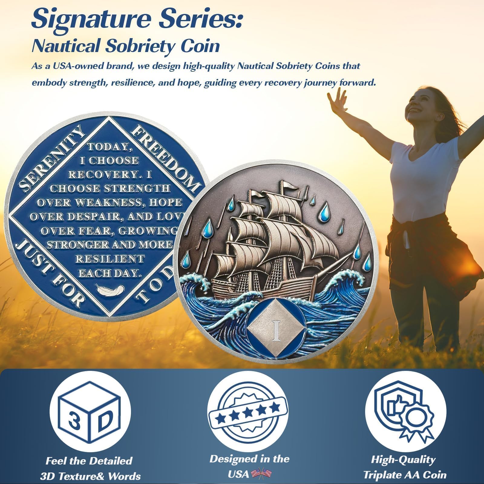 Personalized Addiction Recovery Braving The Storm Sobriety Coin mysite