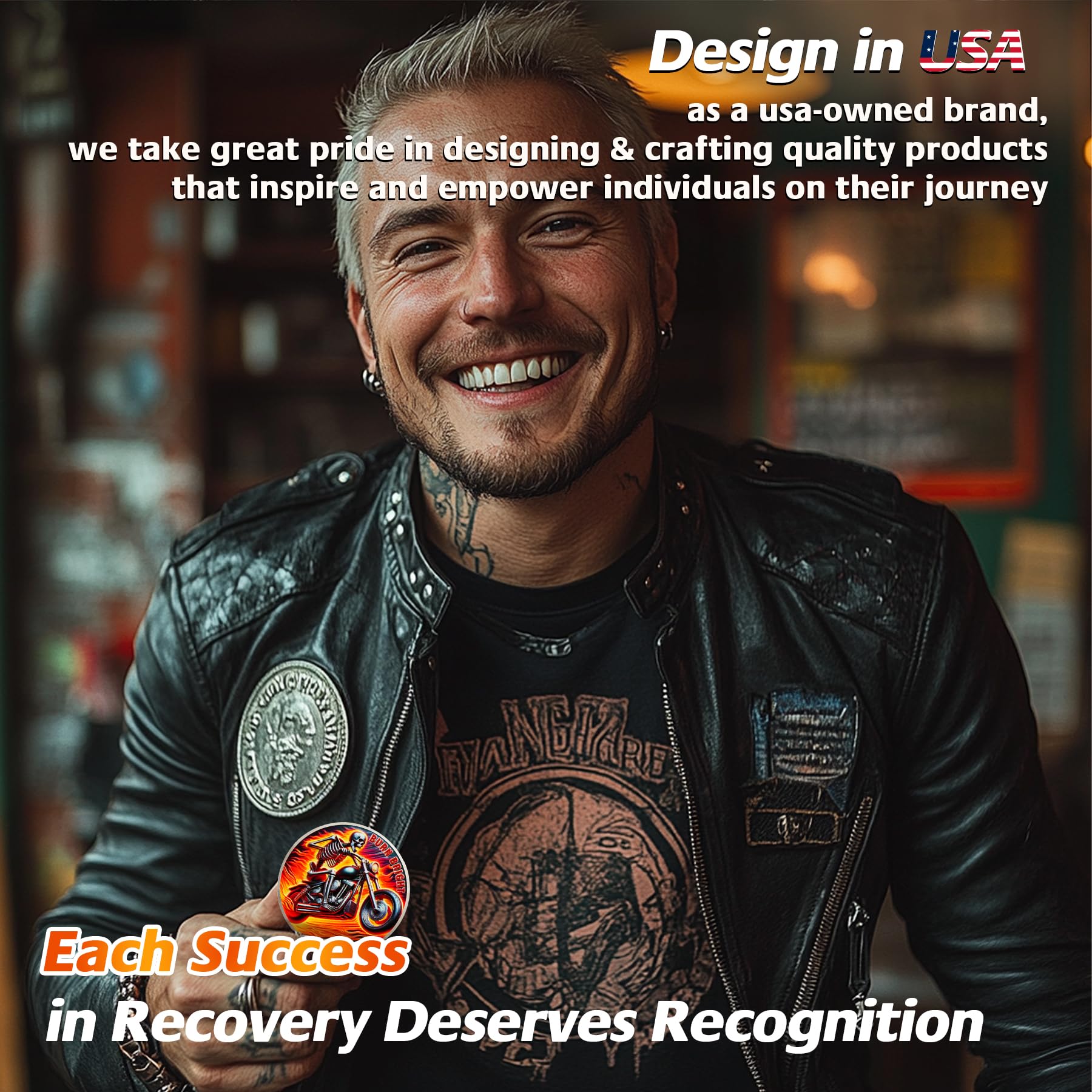 Rising from The Ashes Riding Freedom Skull Sobriety Coin mysite