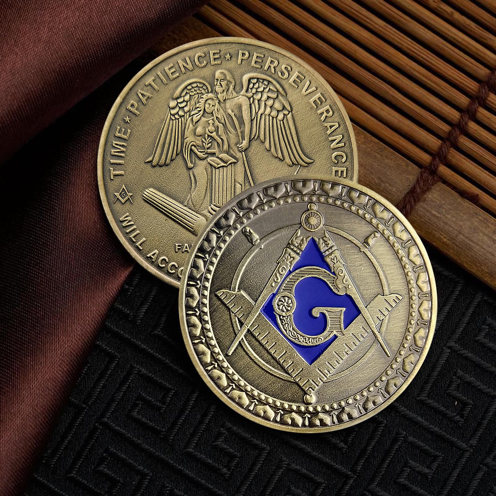 Masonic Square & Compass Freemasons Angel Challenge Coin mysite