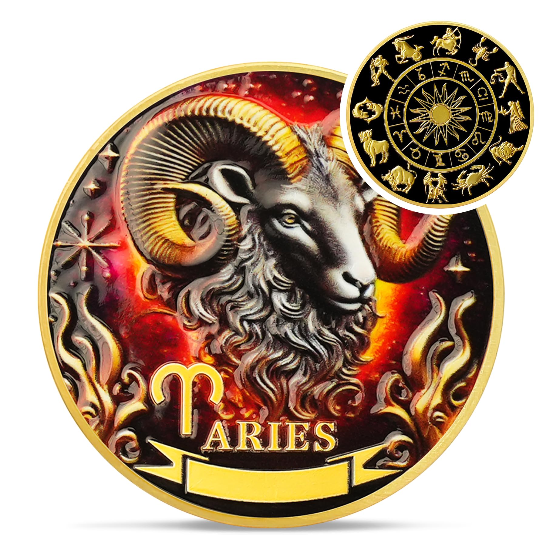 Aries 12 Zodiac Protective Talisman Challenge Coin mysite