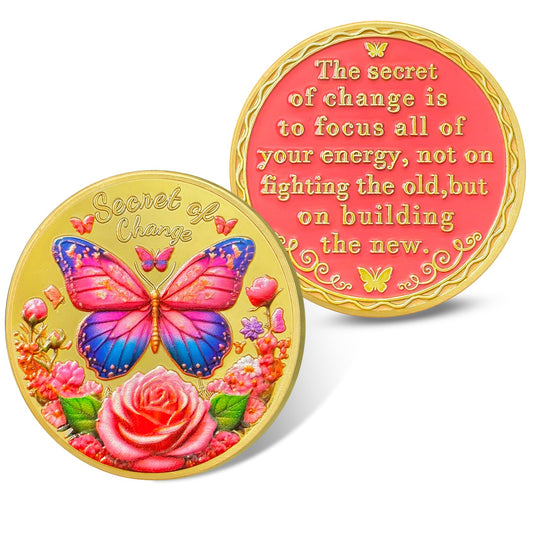 Butterfly Recovery Affirmation Sobriety Coin mysite