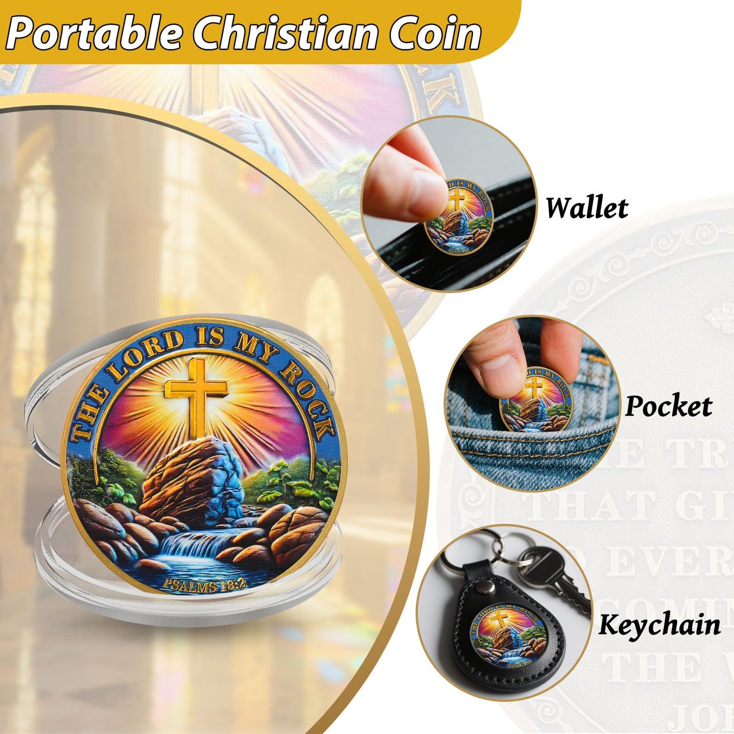 The Lord is My Rock Christian Challenge Coin mysite