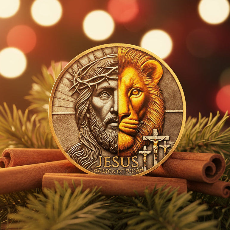 Crown of Thorns Jesus Lion of Judah Joshua 1:9 Religious Challenge Coin mysite