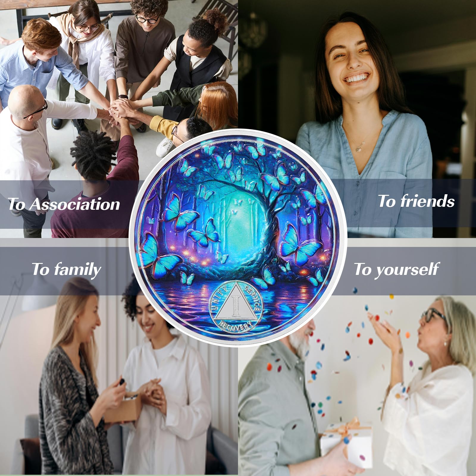 Personalized Butterfly Forest Sobriety Coin mysite