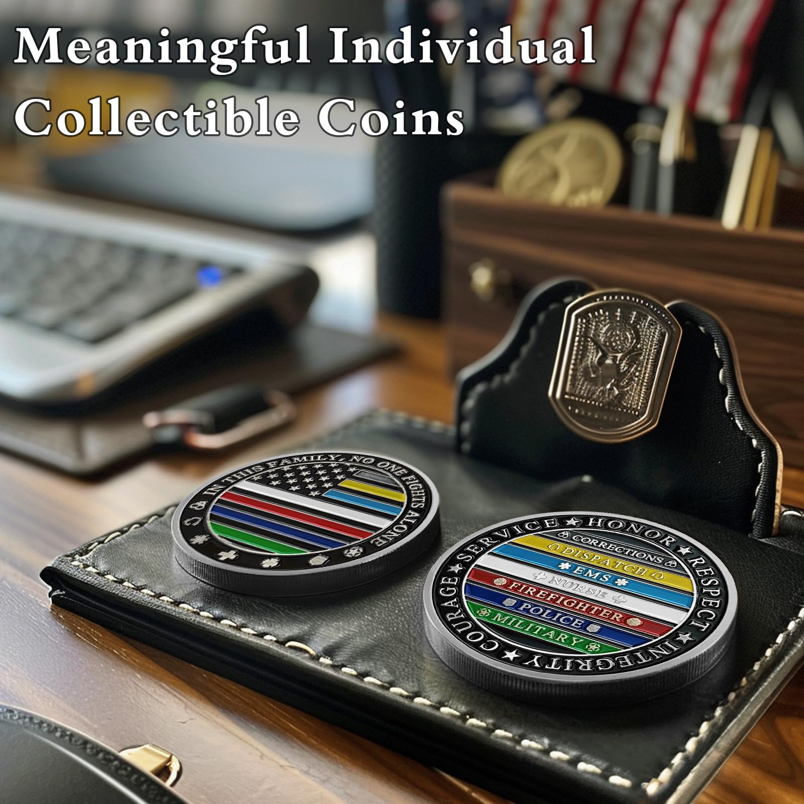 No One Fights Alone Thin Multi Line Law Enforcement Challenge Coin mysite