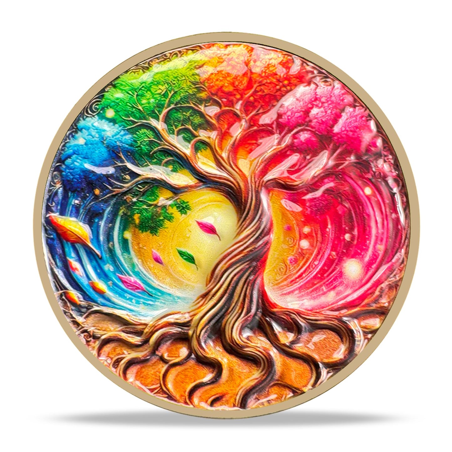 Four Colors Tree Sobriety Coin mysite