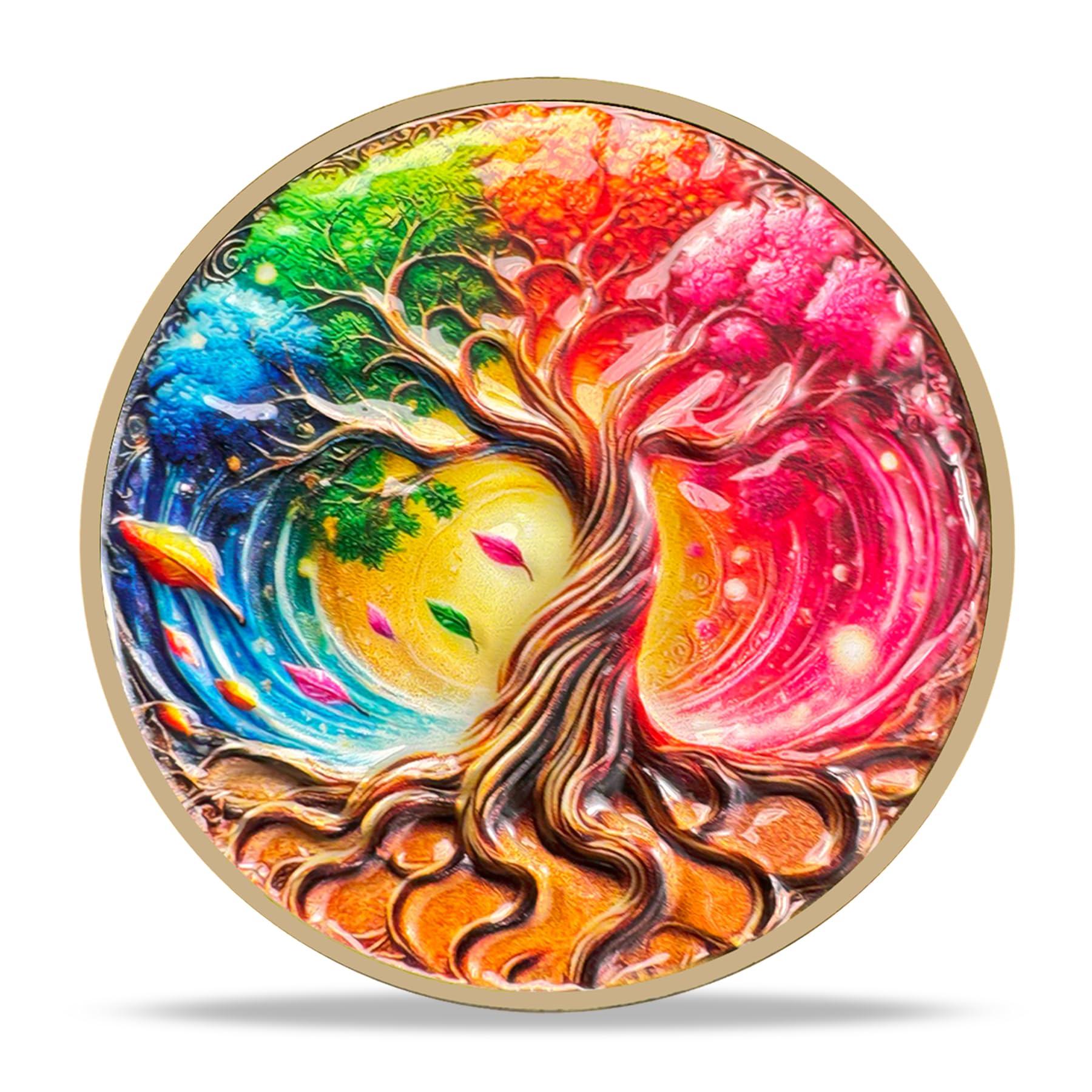 Four Colors Tree Sobriety Coin mysite
