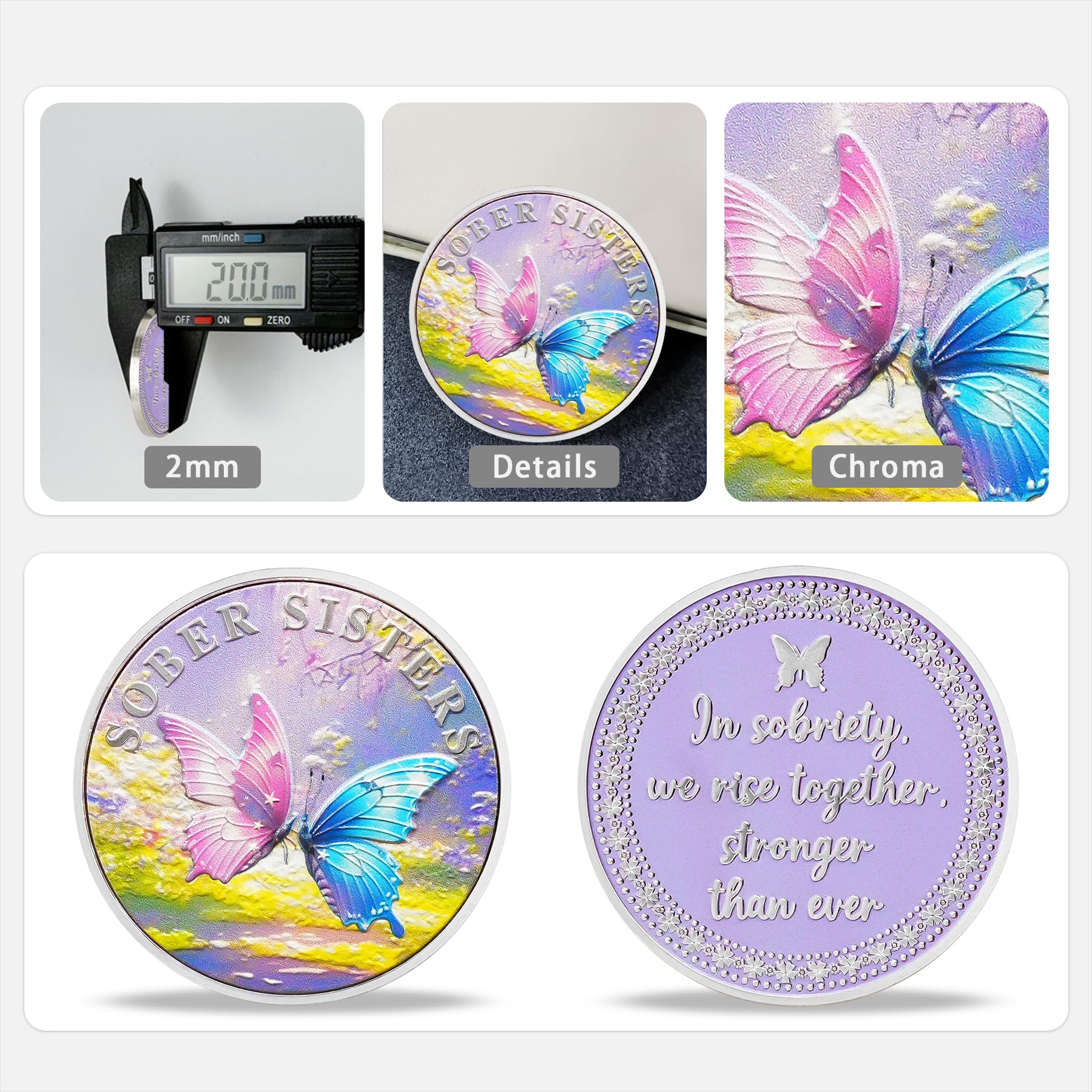 Inspirational Butterfly Recovery Token with Serenity Prayer Sobriety Coin mysite