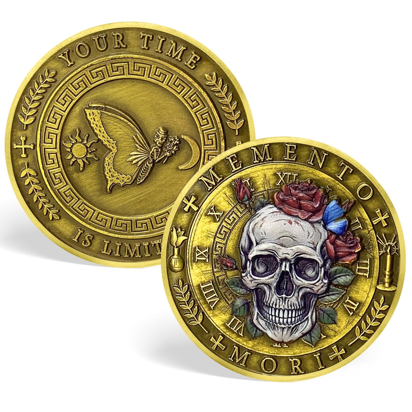 Memento Mori Vivere Stoic Reminder Token for Daily Stoic 3D Skull Challenge Coin mysite
