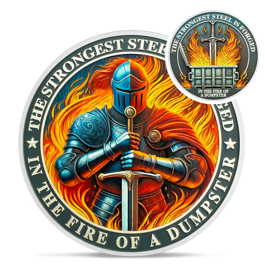 Knight Dumpster Fire Challenge Coin mysite