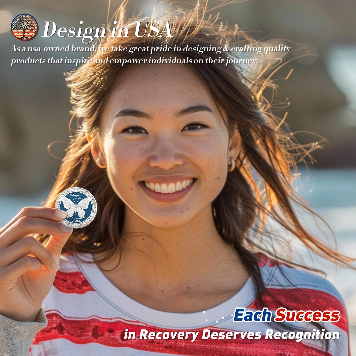 Vintage Reborn Butterfly Sobriety Coin mysite