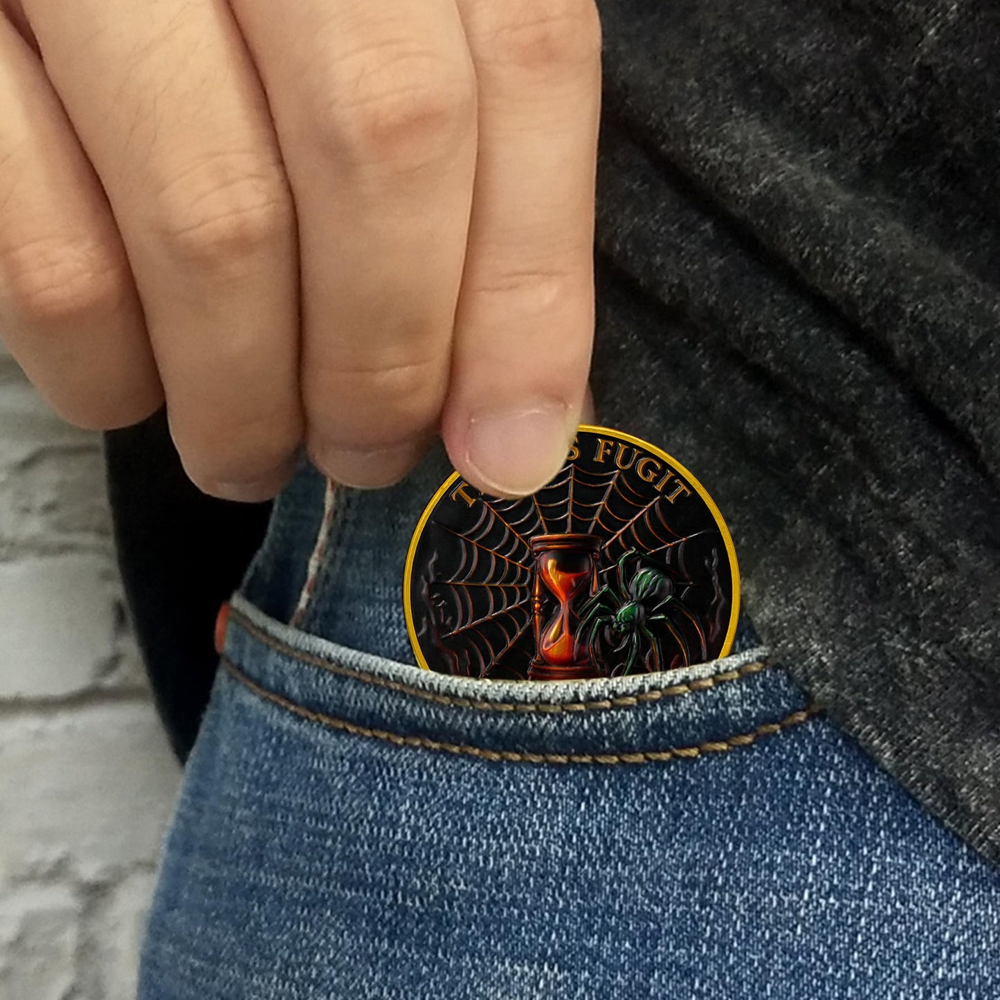 Memento Mori Skull Spider Challenge Coin mysite