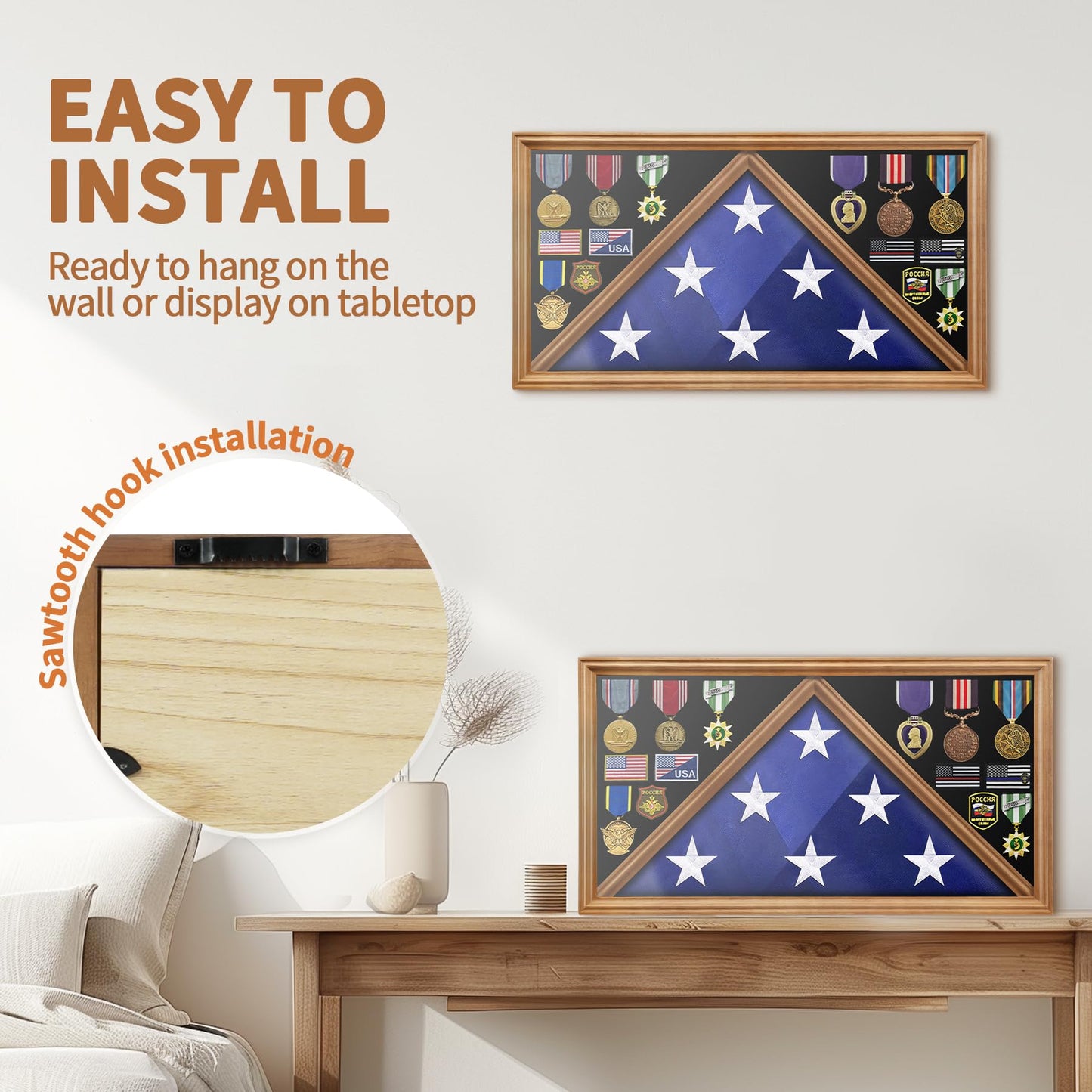 Large Wooden Military Burial Shadow Box Display Case mysite