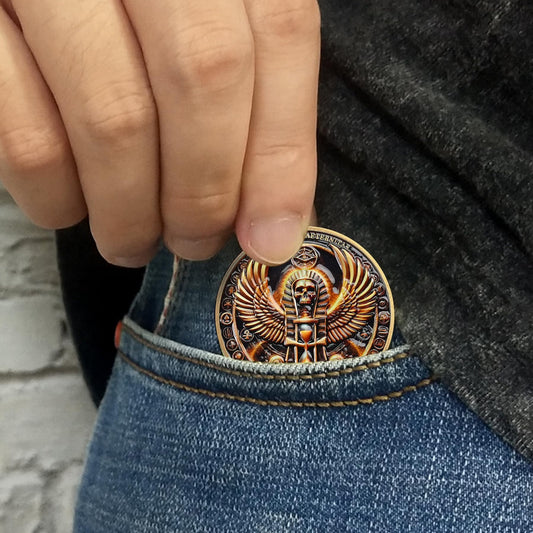 Colorful Anubis Inspirational Symbol of Protection Religious Coin mysite