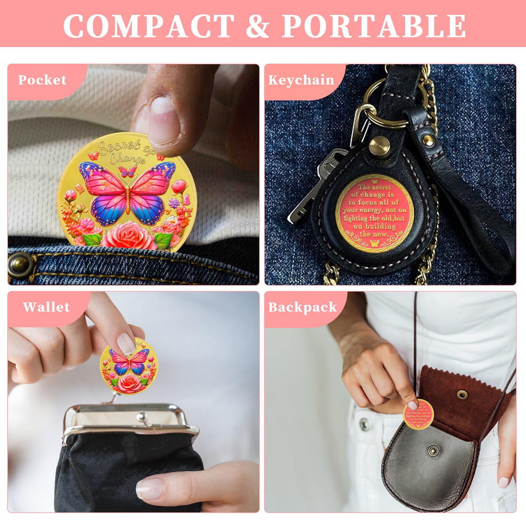 Butterfly Recovery Affirmation Sobriety Coin mysite