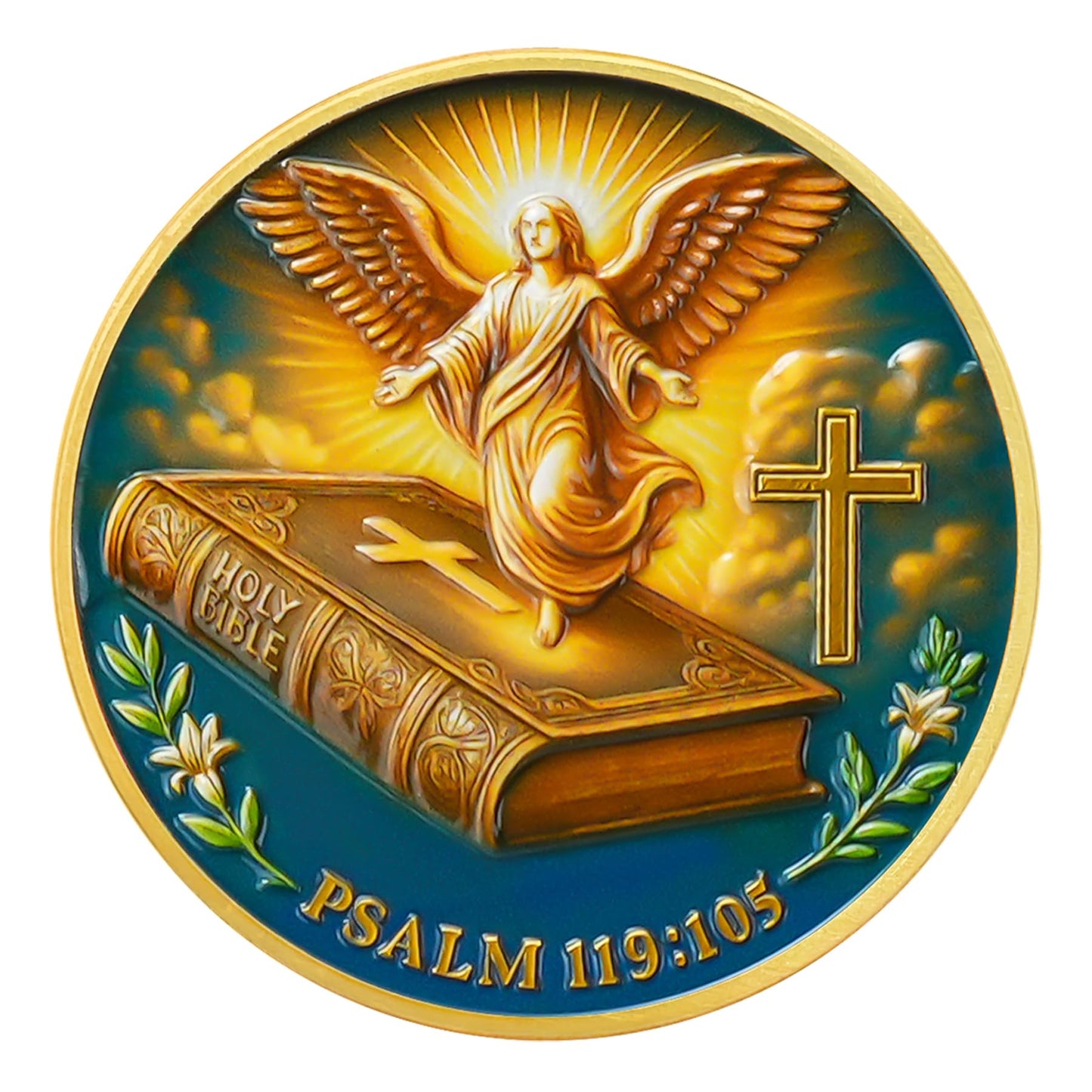 Flying Angels Religious Psalm 119:105 Challenge Coins mysite