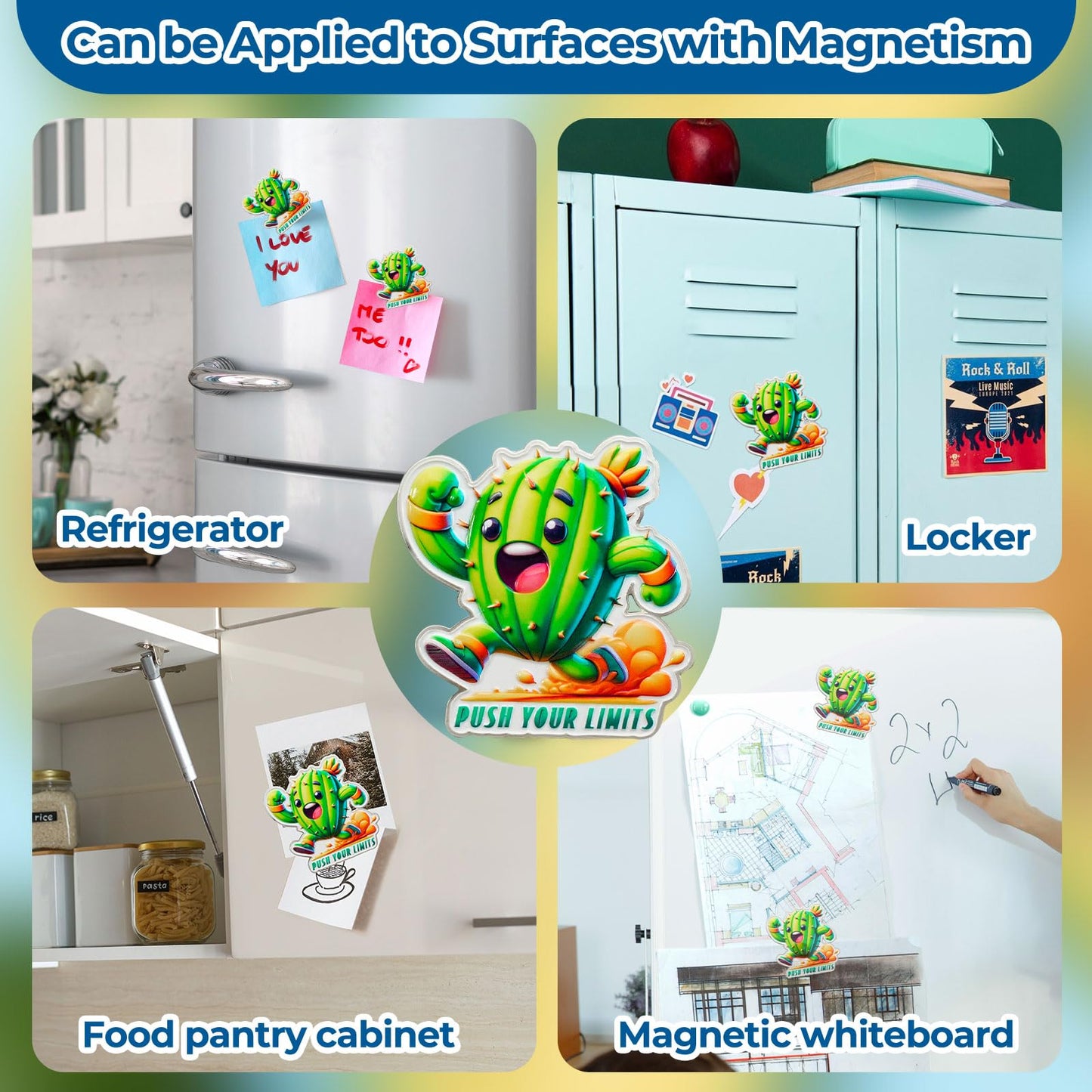 Push Your Limits Motivational Funny Fridge Magnets mysite