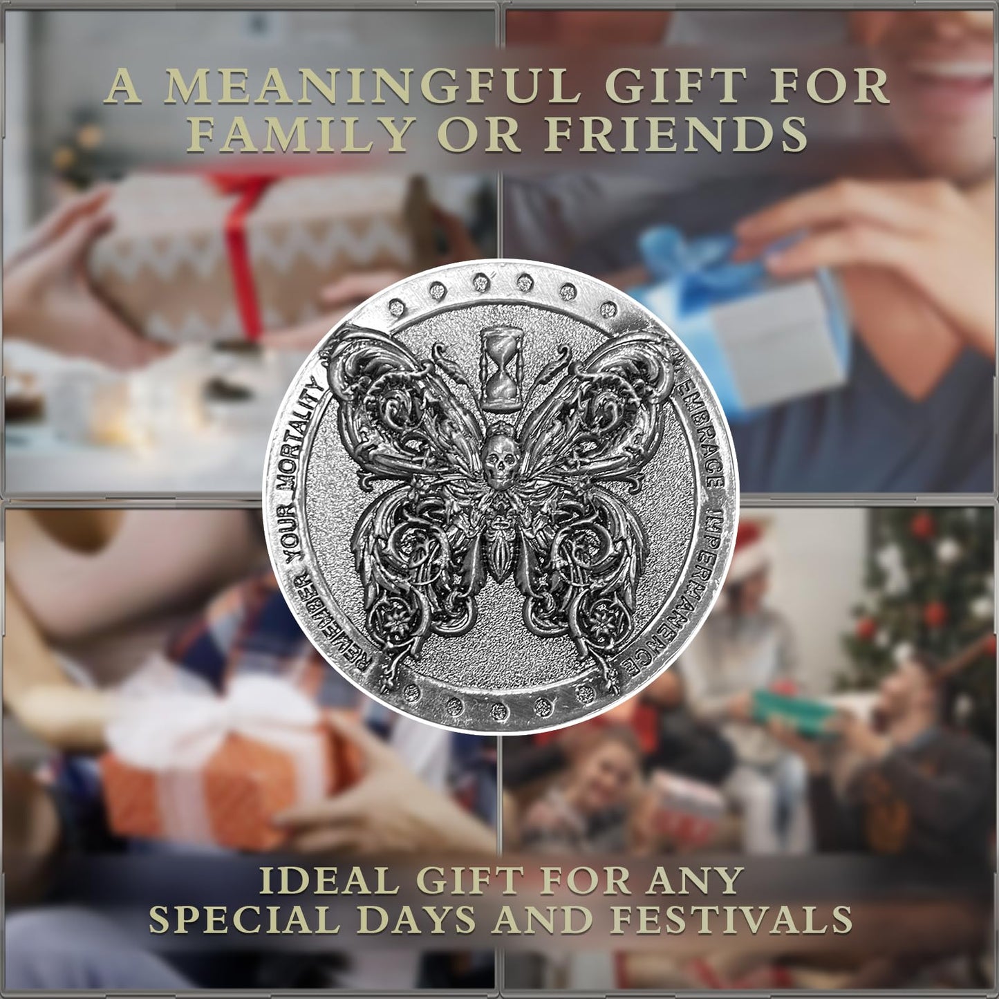 Memento Mori Coin Memento Vivere Skull Token Carpe Diem Reminder mysite