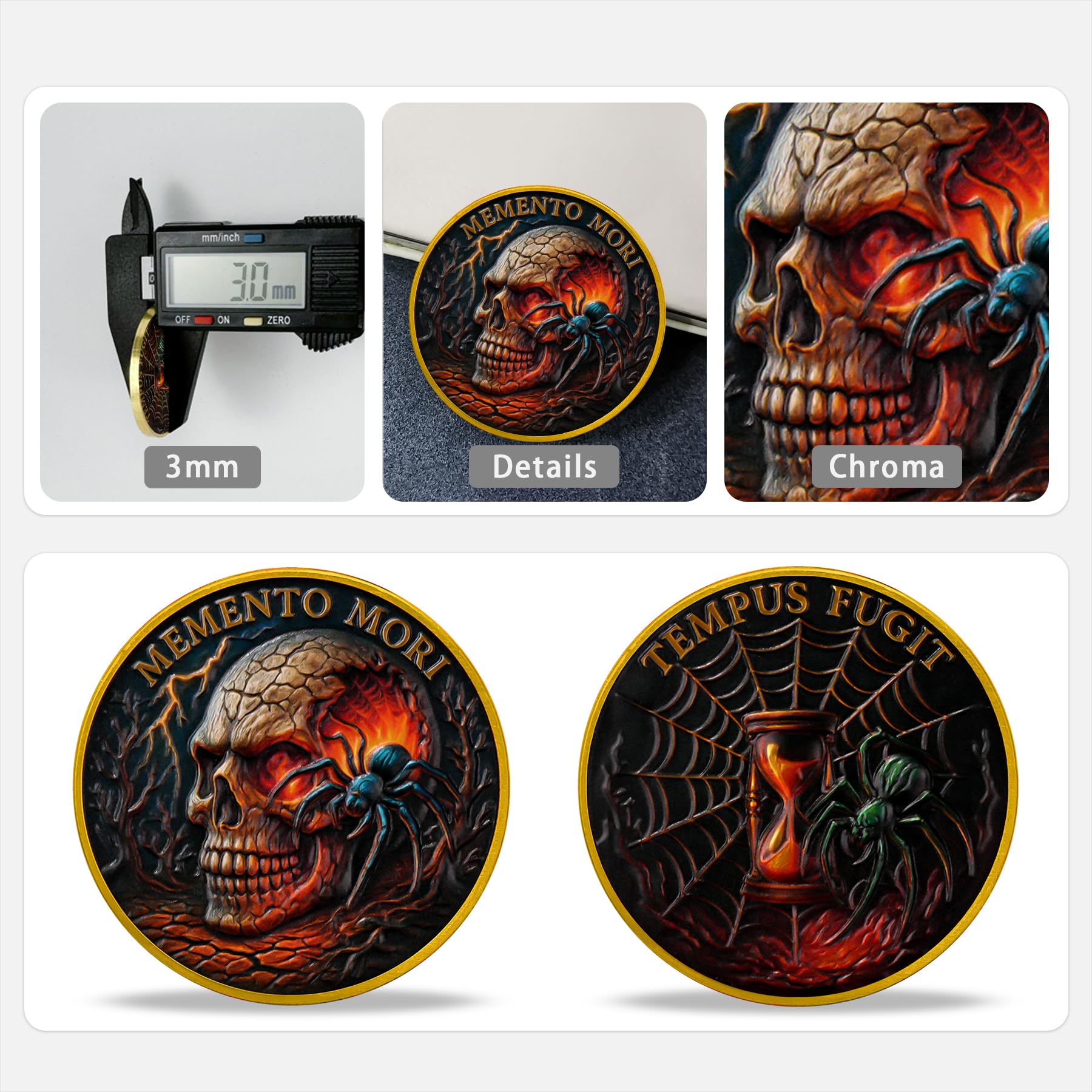 Memento Mori Skull Spider Challenge Coin mysite
