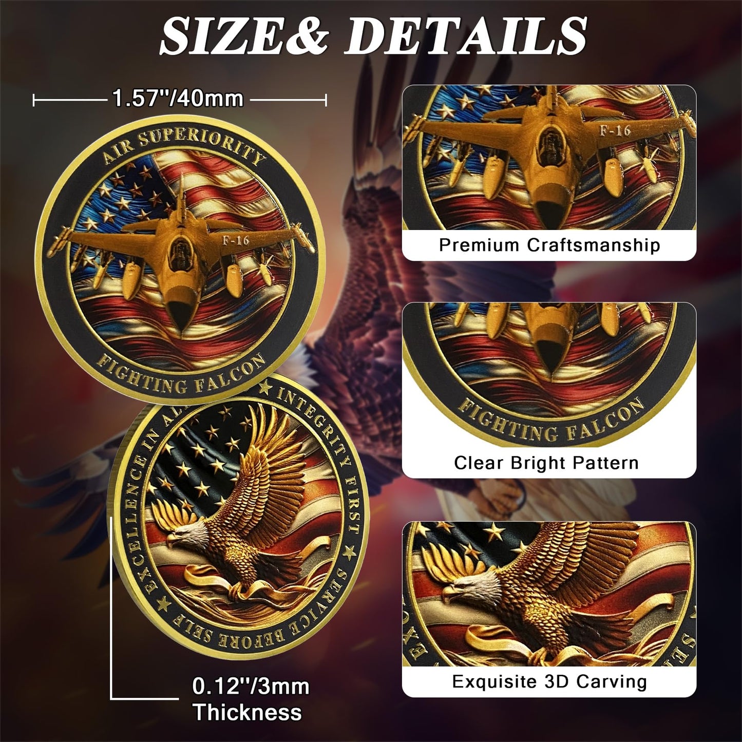 United States Air Force F-16 Fighting Falcon Military Coins Challenge Coin mysite