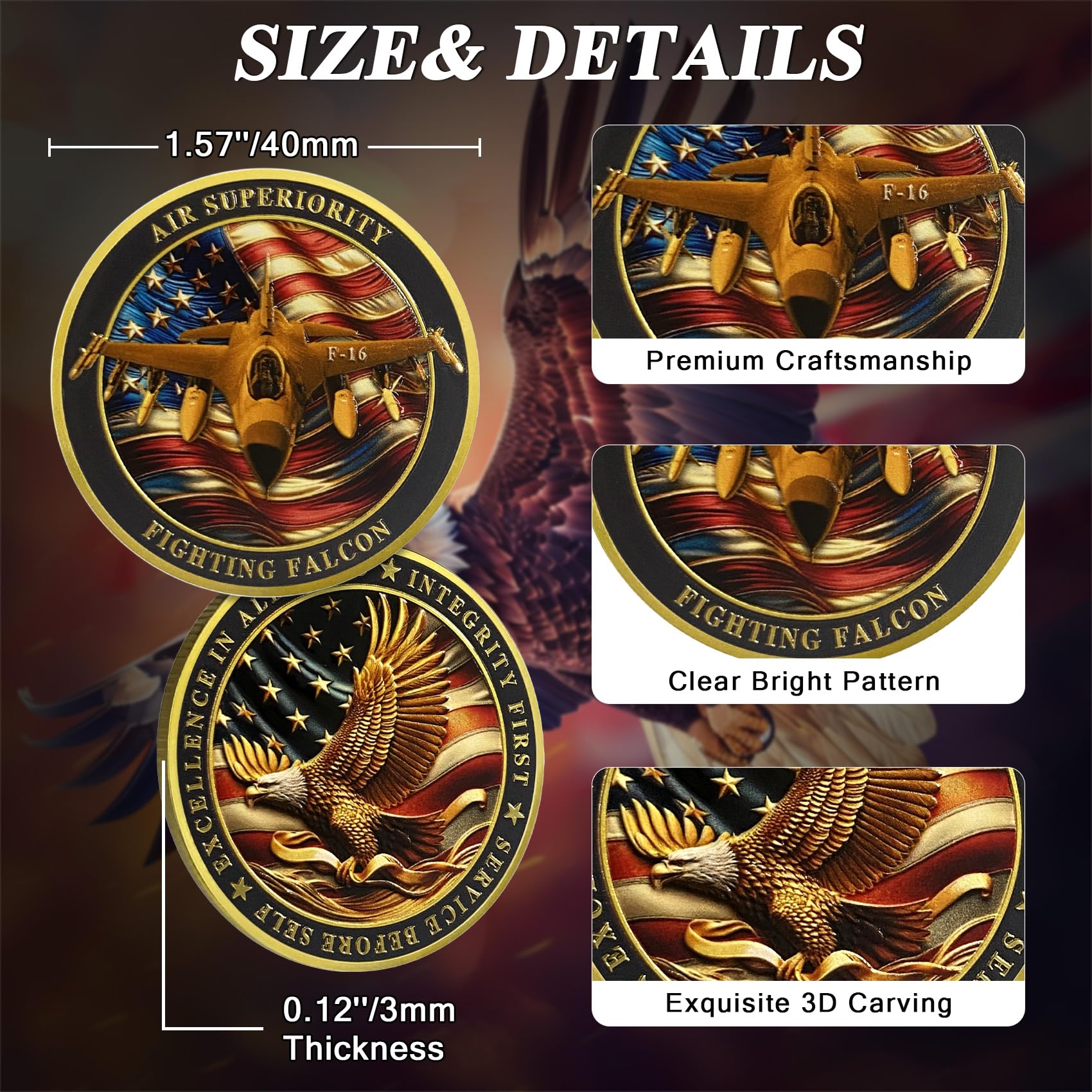 United States Air Force F-16 Fighting Falcon Military Coins Challenge Coin mysite