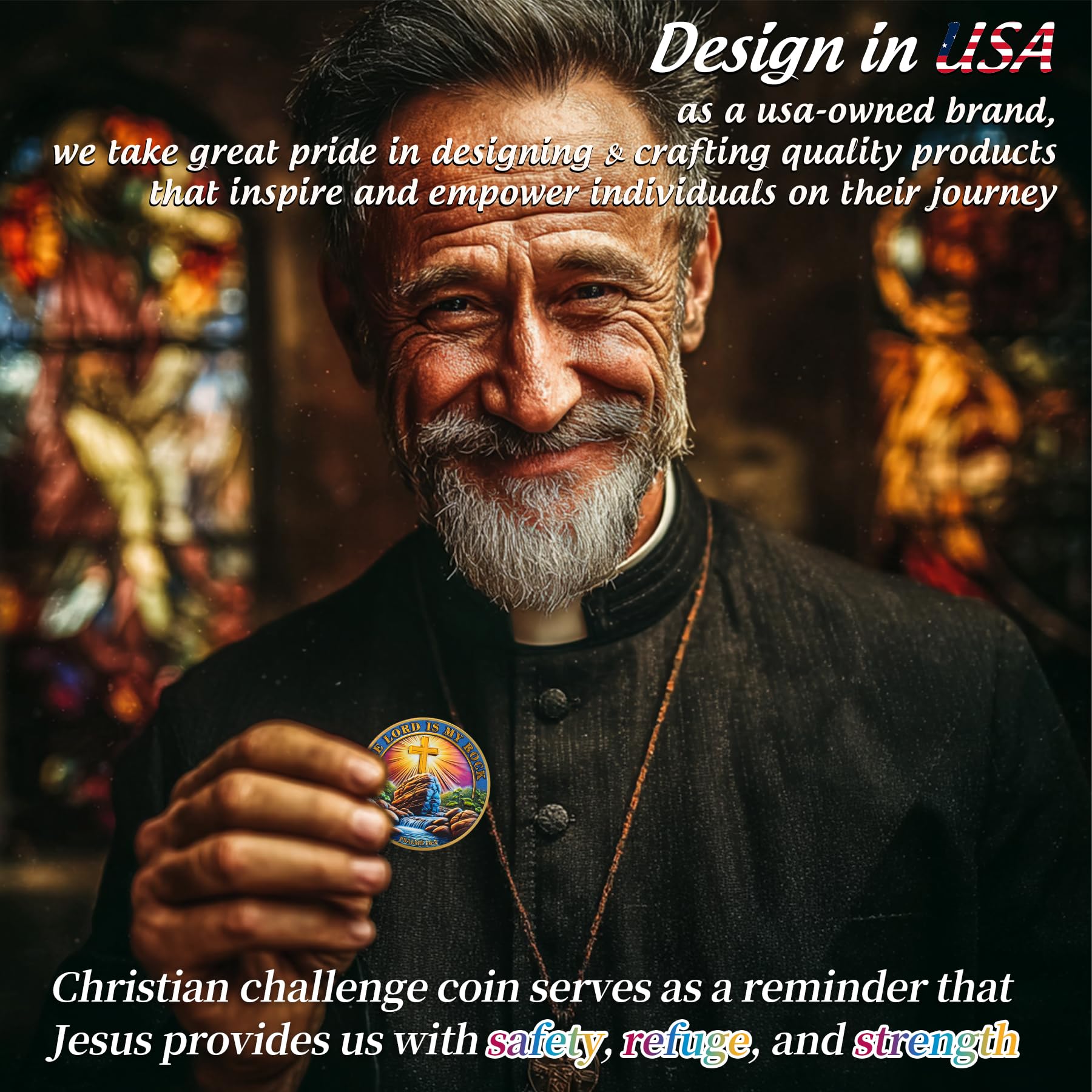 The Lord is My Rock Christian Challenge Coin mysite