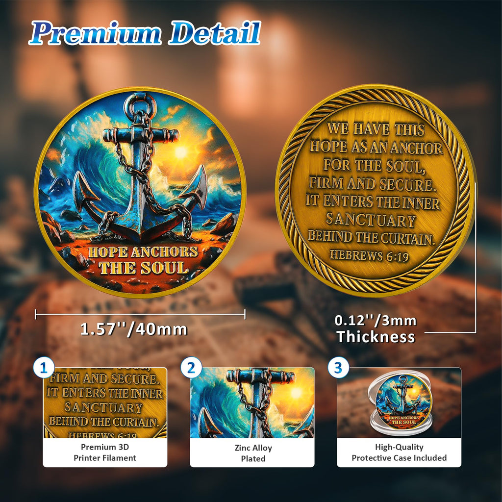 Hope Anchor Hebrews 6:19 Jesus Religious Christian Challenge Coin mysite