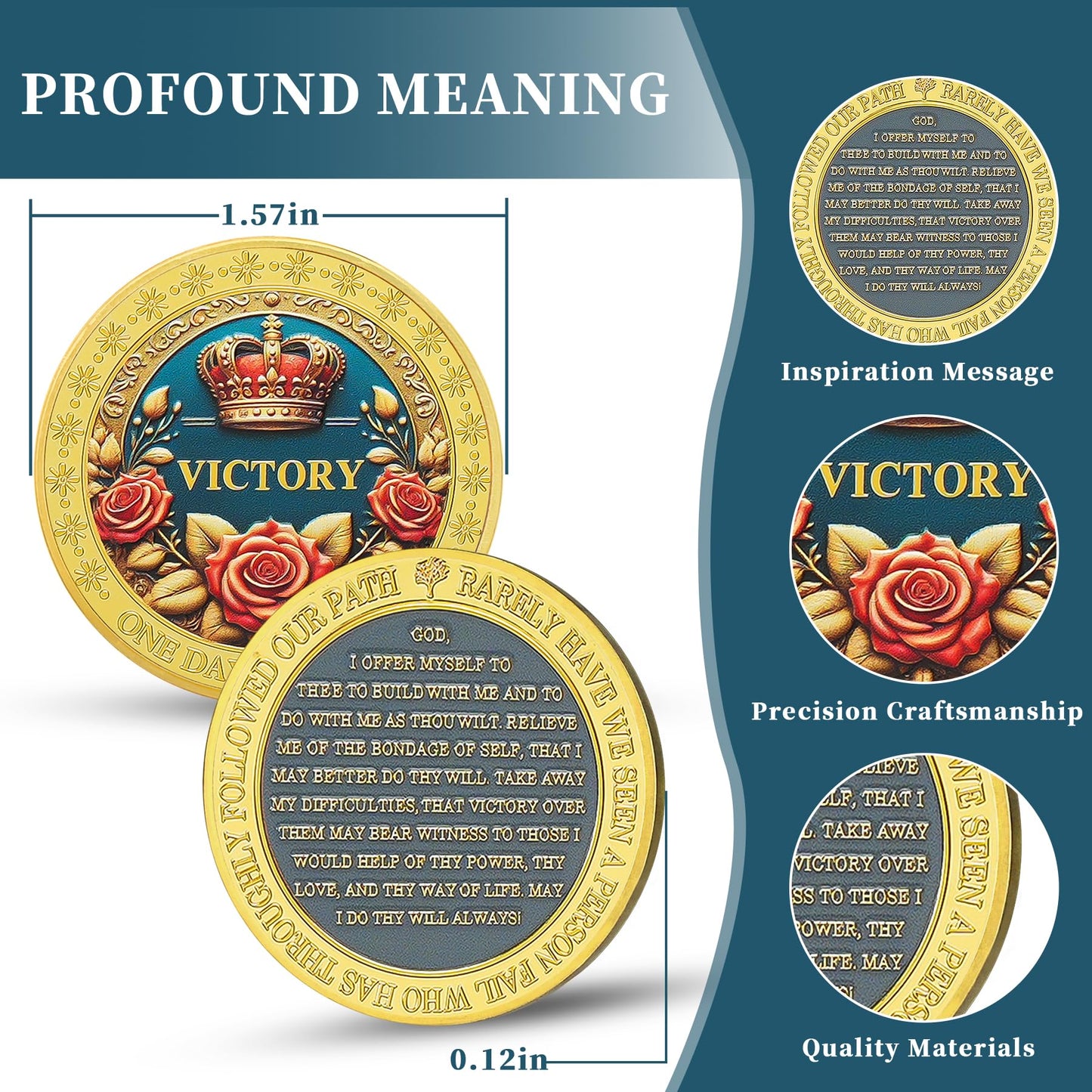 One Day at a Time Affirmation Sobriety Coin mysite