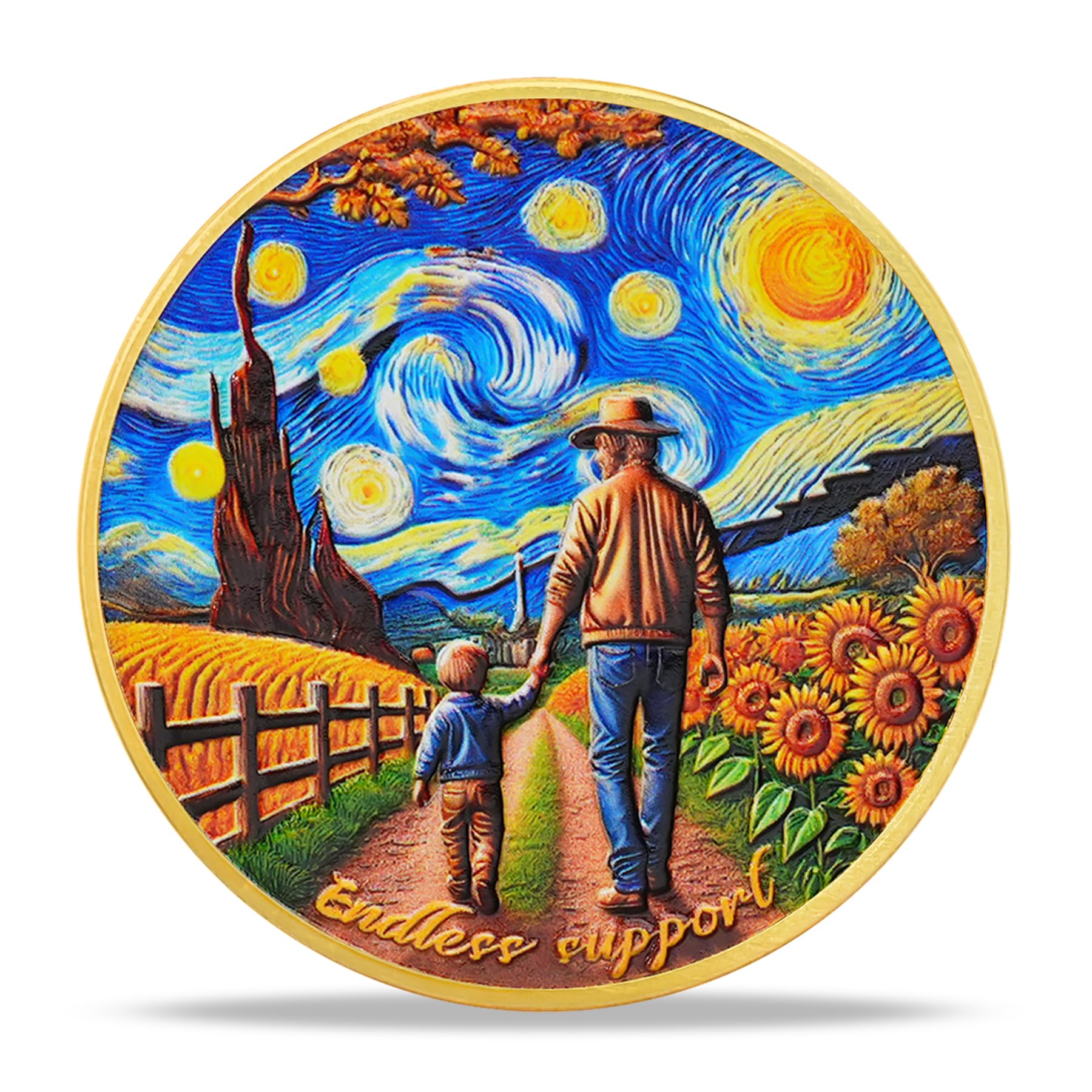 Sunflowers and Stars Father Challenge Coin mysite