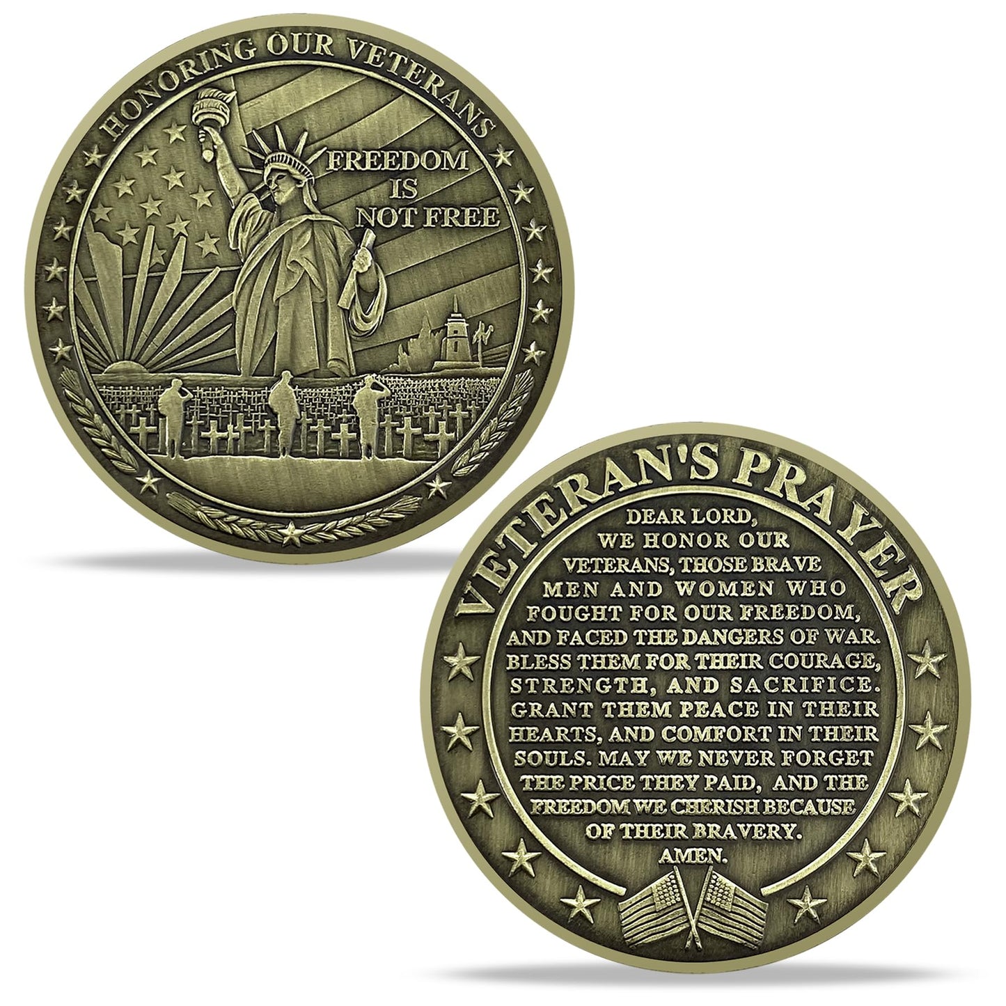Military Veteran Challenge Coin with Statue of Liberty mysite