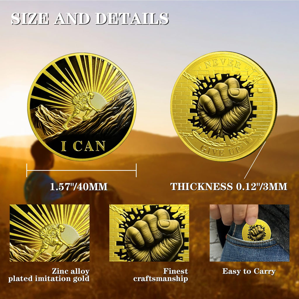 Inspirational Never Give Up Encouragement Challenge Coins mysite