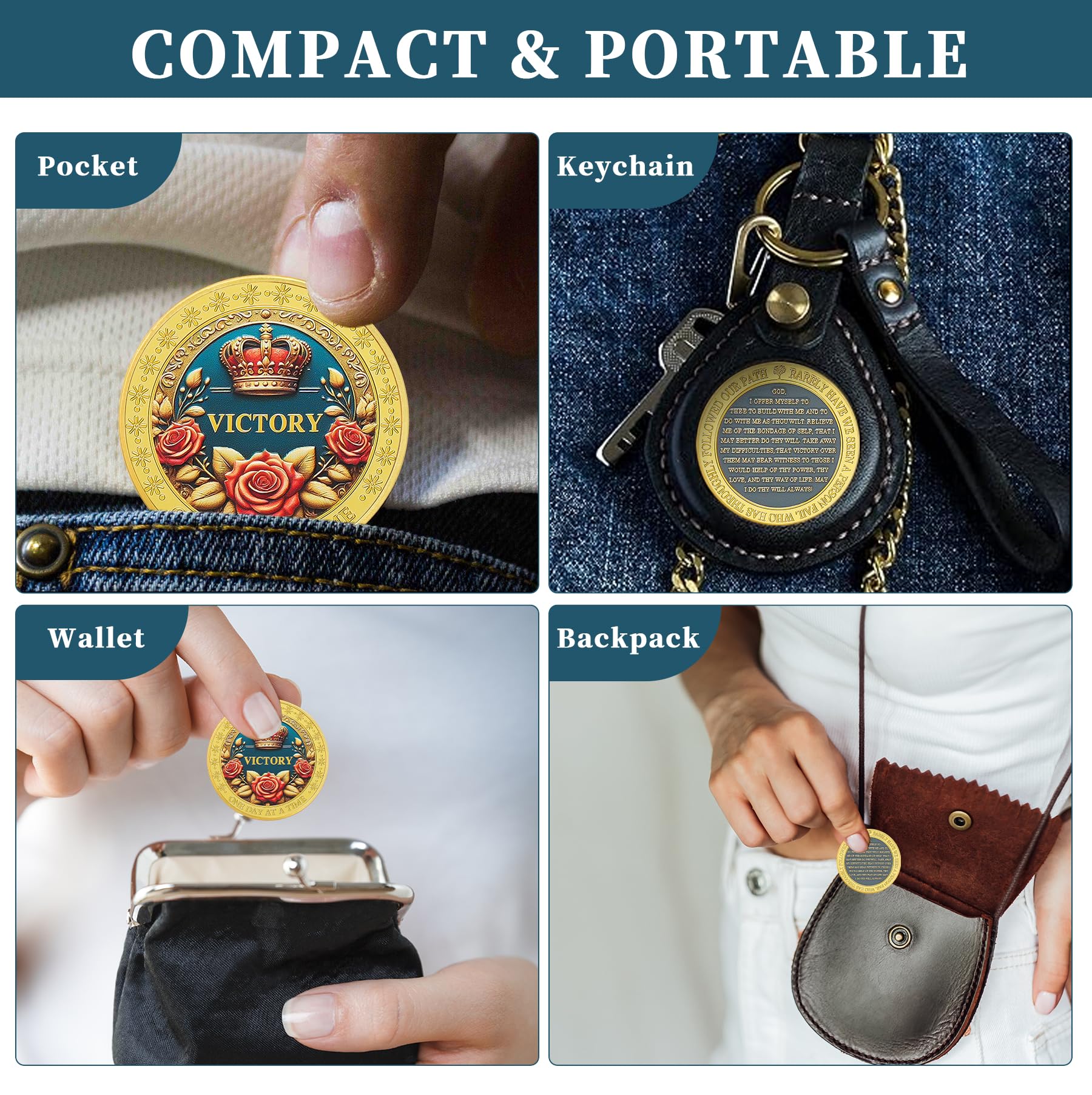 One Day at a Time Affirmation Sobriety Coin mysite