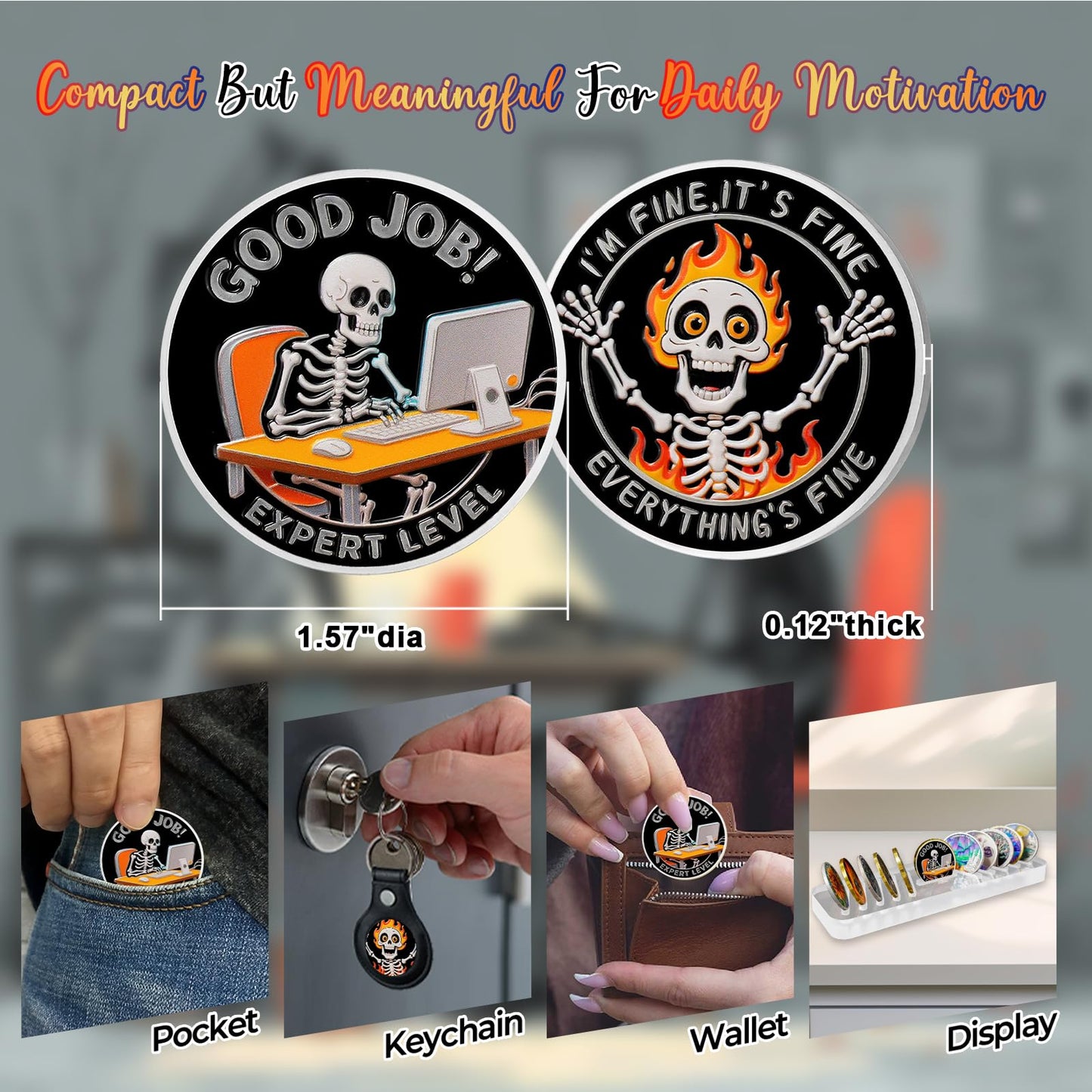 Everything's Fine Stress Relief Humorous Motivational Coin mysite