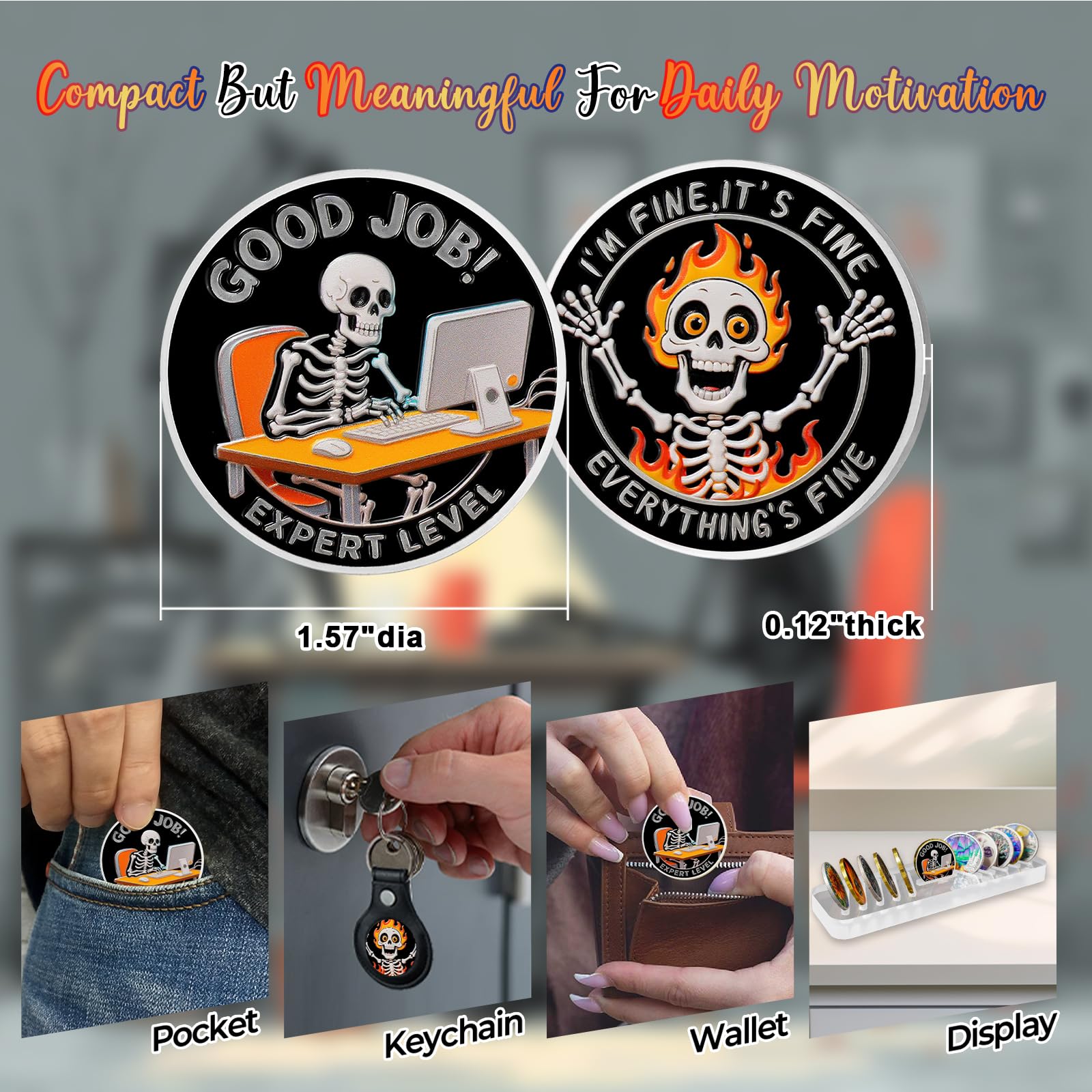 Everything's Fine Stress Relief Humorous Motivational Coin mysite