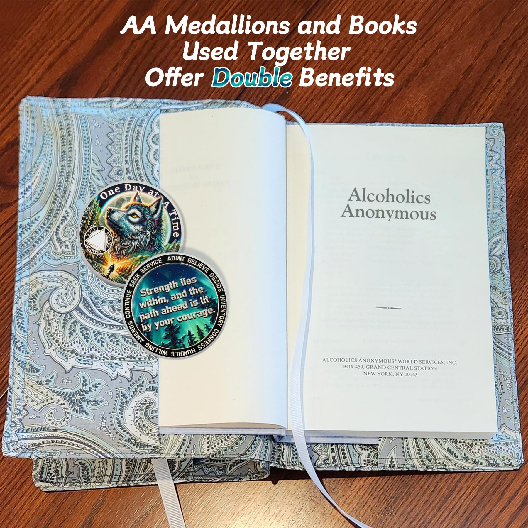 Personalized Recovery Triangle Forest Wolf One Day at a Time Sobriety Coin mysite