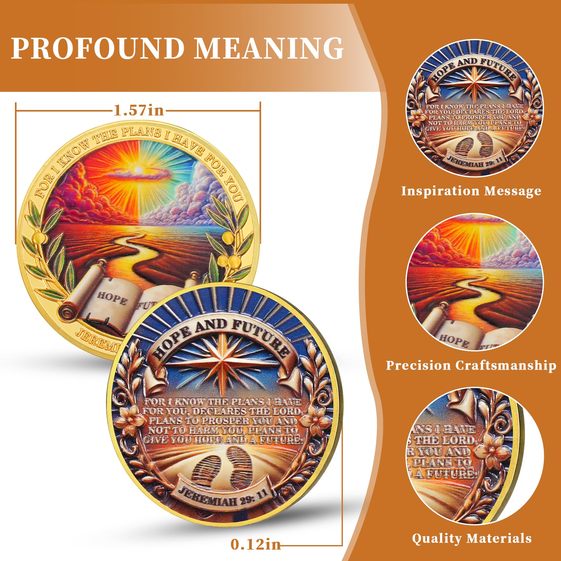 Hope and Future Bible Verse Christian Challenge Coin with Jeremiah 29:11 mysite