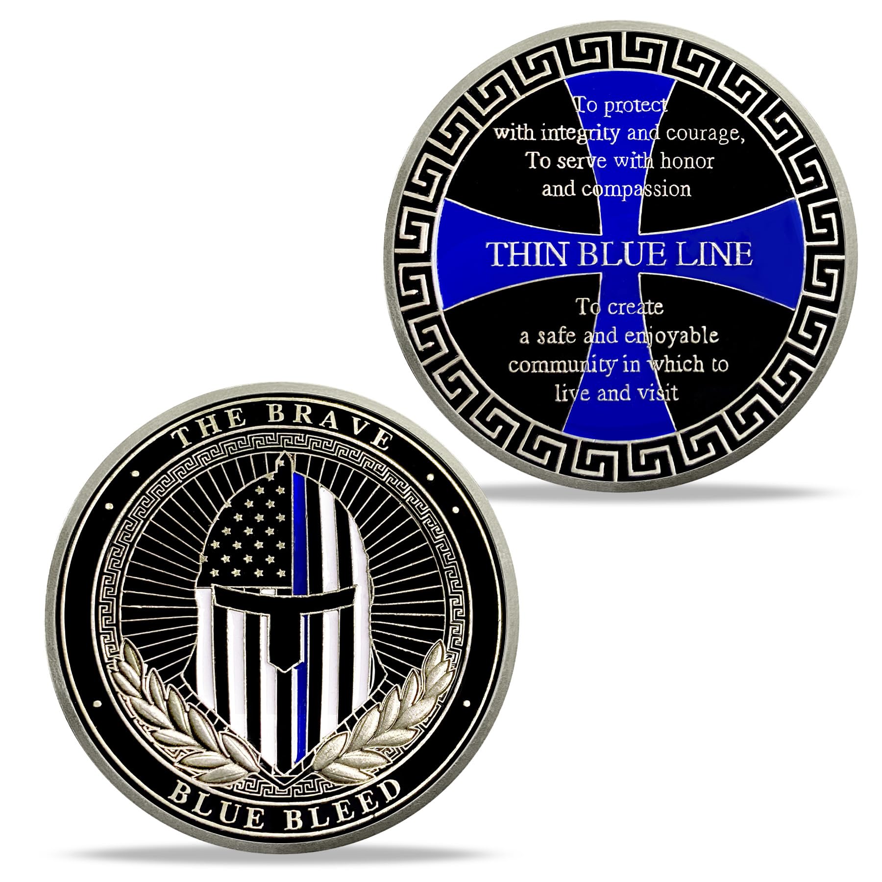 Law Enforcement Officers Thin Blue Line Police Challenge Coin mysite