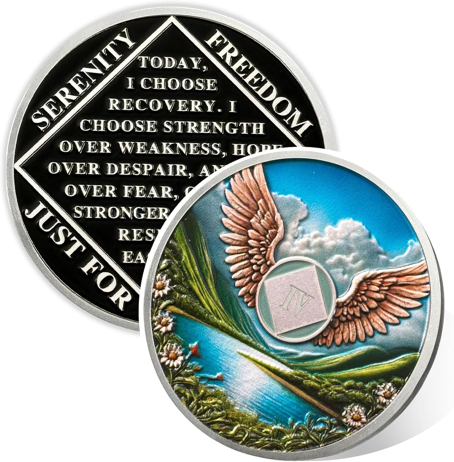 Personalized Wings of Freedom Sobriety Coin mysite