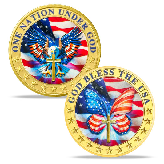 Veteran Faith Christian God Bless The USA Military  Challenge Coins mysite